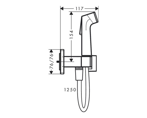 Комплект гигиенического душа hansgrohe Bidette 1jet E со встраиваемой частью 29233000/29235180 29233000S