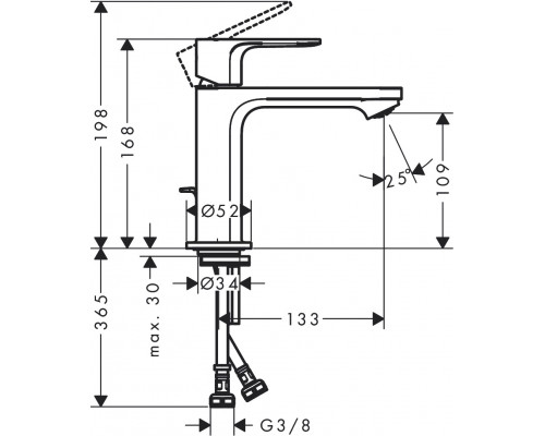 Смеситель для раковины hansgrohe Rebris S 110 72517000