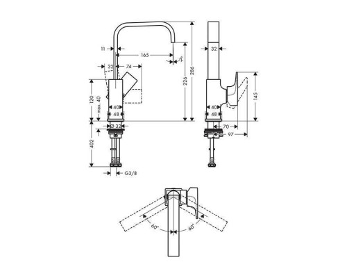 Смеситель для раковины Hansgrohe Metropol 230 с донным клапаном белый матовый 32511700