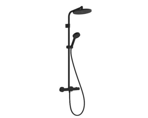 Душевая система Hansgrohe Activera S Showerpipe 240 1jet EcoSmart+ с термостатом Ecostat Fine матовый черный 28083670