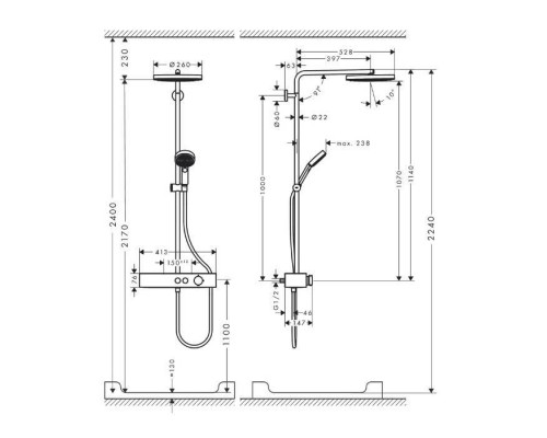 Душевая система Hansgrohe Pulsify S 1jet хром 24220000