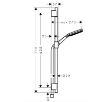 Душевой гарнитур Hansgrohe Raindance Alive Select S 125 штанга 625 мм шлифованная бронза 24602140