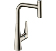 Смеситель для кухни Hansgrohe Talis Select M51 300 с вытяжным изливом 1jet нержавеющая сталь 72821800