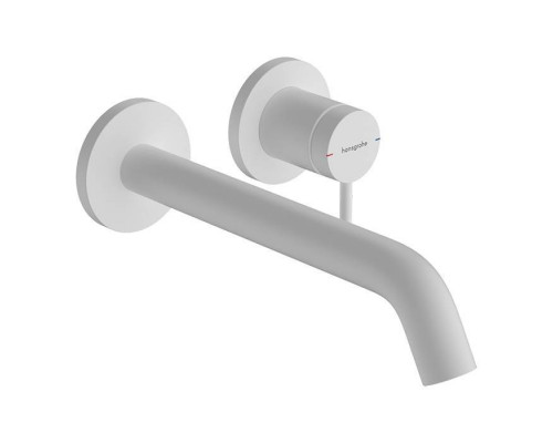 Смеситель для раковины Hansgrohe Tecturis S настенный скрытого монтажа излив 22.1 см белый матовый 73351700