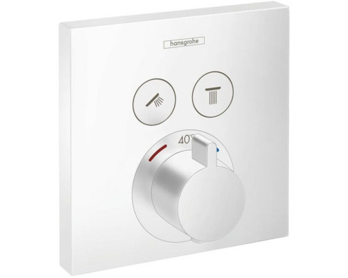 Термостат для душа Hansgrohe ShowerSelect на 2 потребителя скрытого монтажа матовый белый 15763700