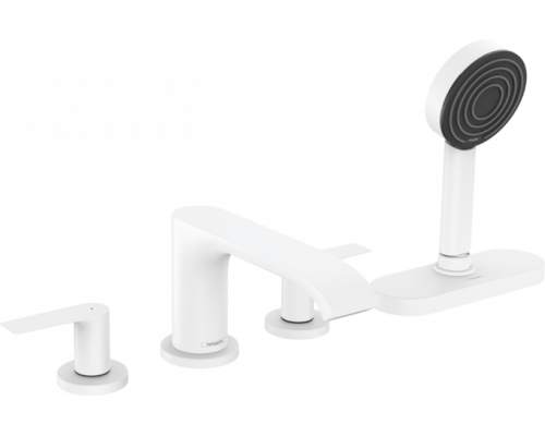 Смеситель на борт ванны hansgrohe Vivenis на 4 отверстия sBox внешняя часть белый матовый 75444700