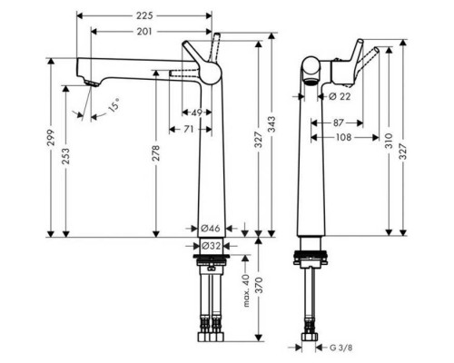 Смеситель для раковины Hansgrohe Talis S 250 для раковин-чаш хром 72116000
