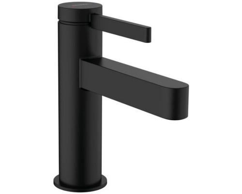 Смеситель для раковины hansgrohe Finoris 100 однорычажный с клапаном Push-Open матовый черный 76010670