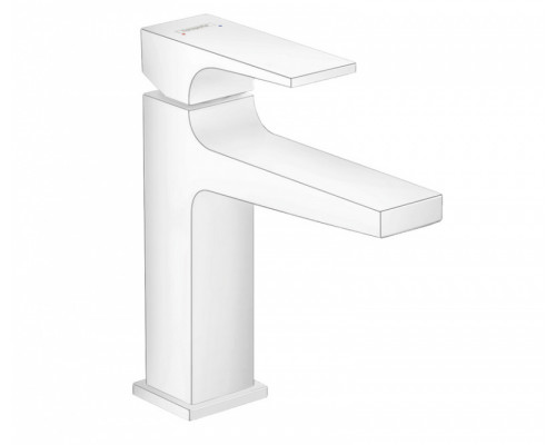 Смеситель для раковины Hansgrohe Metropol 117 мм клапан Push-Open белый матовый 32507700