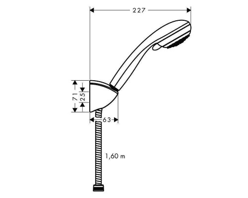 Душевой гарнитур Hansgrohe Crometta 85 Vario с держателем и шлангом 160 см хром 27559000