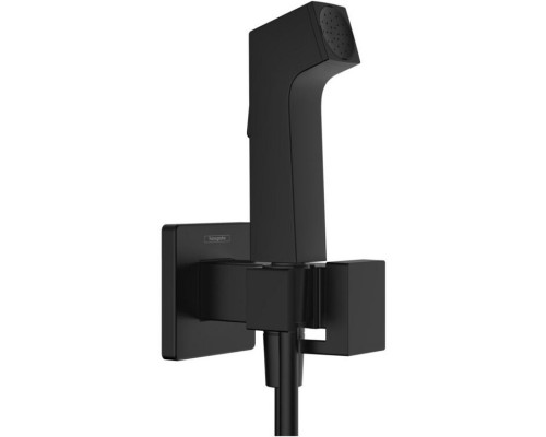 Гигиенический душ Hansgrohe 1jet E EcoSmart+ со смесителем держателем и шлангом 125 см матовый черный 29233670
