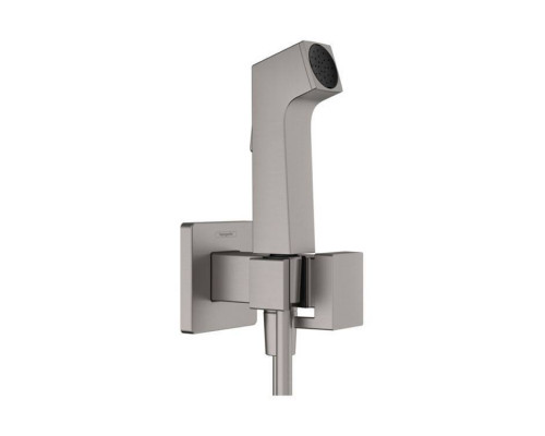 Гигиенический душ Hansgrohe Bidette E 1jet EcoSmart со шлангом и держателем шлифованный черный хром 29233340
