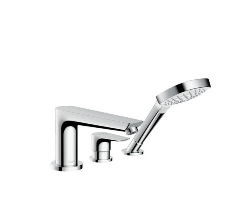 Смеситель на борт ванны Hansgrohe Talis E на 3 отверстия с ручным душем хром 71730000