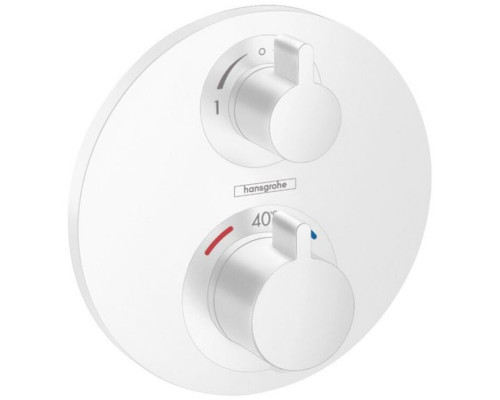 Термостат Hansgrohe Ecostat S с запорным и переключающим вентилем скрытый монтаж матовый белый 15758700