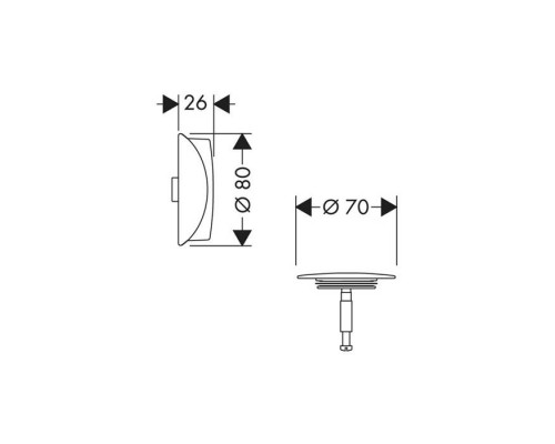 Внешняя часть слива-перелива Hansgrohe Flexaplus белый матовый 58185700