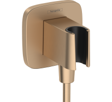 Шланговое подсоединение с держателем для душа hansgrohe FixFit Porter Q шлифованная бронза 26887140