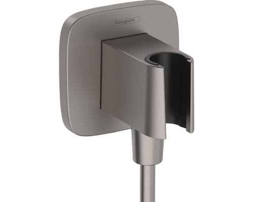 Шланговое подсоединение с держателем для душа hansgrohe FixFit Porter Q шлифованный черный хром 26887340
