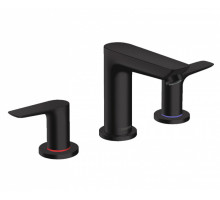Смеситель для раковины Hansgrohe Talis E на 3 отверстия со сливным гарнитуром черный матовый 71733670