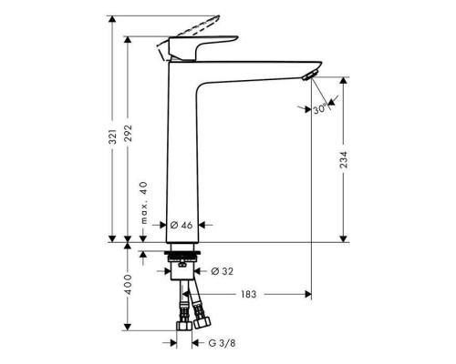 Смеситель для раковины Hansgrohe Talis E 240 с донным клапаном золото 71717990