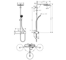 Душевая стойка Hansgrohe Pulsify S 260 с термостатом, бронза шлифованная, 24220140