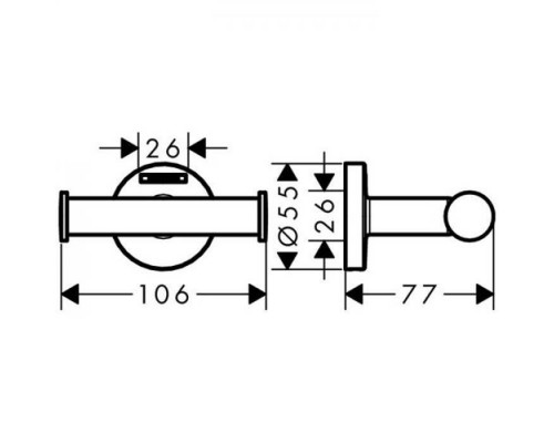 Крючок двойной Hansgrohe Logis Universal хром 41725000