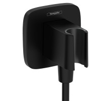 Шланговое подсоединение с держателем Hansgrohe FixFit Q черный матовый 26887670