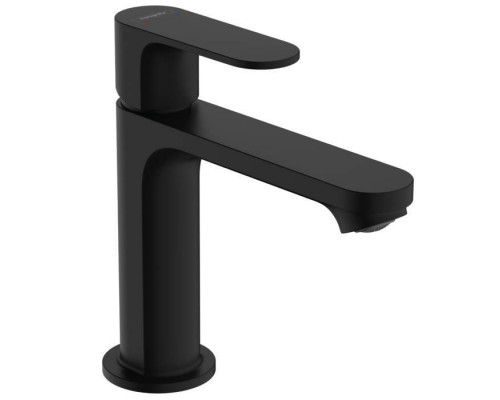 Смеситель для раковины Hansgrohe Rebris S 110 с донным клапаном черный матовый 72517670