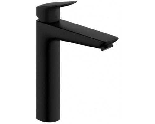 Смеситель для раковины Hansgrohe Logis 190 со сливным гарнитуром черный матовый 71090670