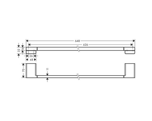 Полотенцедержатель Hansgrohe AddStoris 600 мм хром 41747000