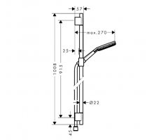 Душевой гарнитур Hansgrohe Raindance Alive Select S 125 штанга 1008 мм шлифованная бронза 24603140