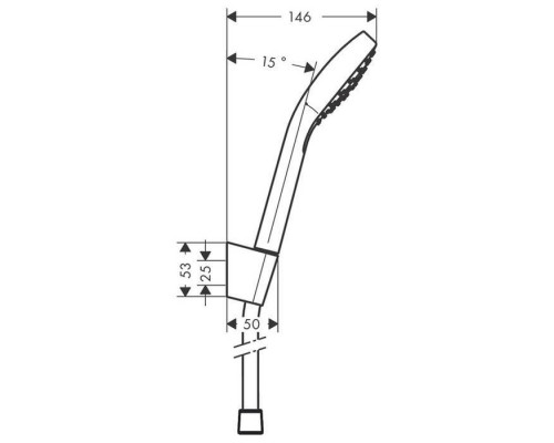 Душевой набор Hansgrohe Croma Select E 1jet PorterS со шлангом 1.25 м белый/хром 26412400