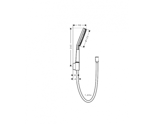Душевой набор Hansgrohe Raindance Alive Select S 125 3jet шлифованный черный хром 24611340