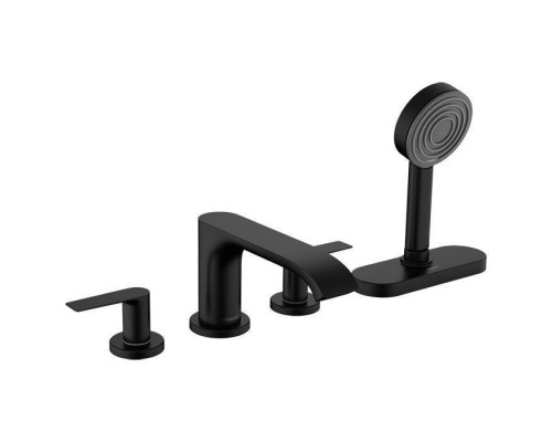 Смеситель на борт ванны Hansgrohe Vivenis на 4 отверстия с ручной лейкой черный матовый 75444670