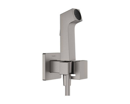 Гигиенический душ со смесителем и держателем Hansgrohe Bidette шлифованный черный хром 29233340