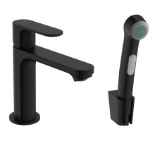 Смеситель для раковины Hansgrohe Rebris S 110 с гигиеническим душем Matt Black 72215670