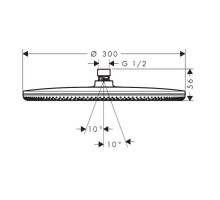 Верхний душ Hansgrohe Raindance Alive S 300 мм 1 режим шлифованная бронза 24520140