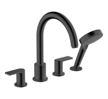 Смеситель на край ванны hansgrohe Vernis Shape на 4 отверстия внешняя часть матовый черный 71459670