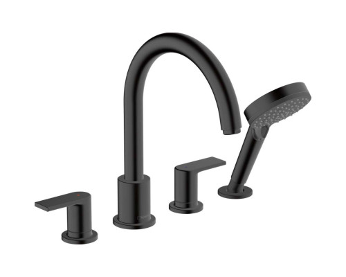 Смеситель на край ванны hansgrohe Vernis Shape на 4 отверстия внешняя часть матовый черный 71459670