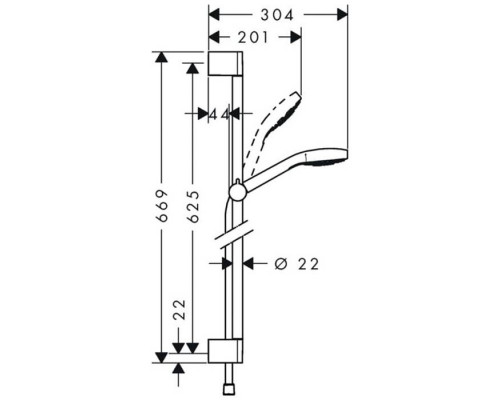 Душевой гарнитур Hansgrohe Croma Select E Multi UnicaCroma 65 см белый/хром 26580400