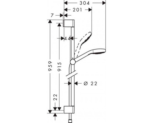 Душевой гарнитур Hansgrohe Croma Select S Vario Unica 90 см хром 26572400