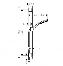 Душевой гарнитур Hansgrohe Raindance Alive Select S 125 штанга 650 мм черный матовый 24602670