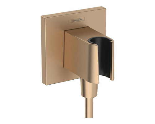Шланговое подсоединение с держателем Hansgrohe FixFit E шлифованная бронза 26889140