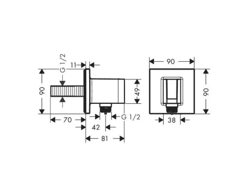 Шланговое подсоединение с держателем Hansgrohe FixFit E шлифованная бронза 26889140