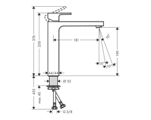 Смеситель для раковины Hansgrohe Vernis Shape 190 хром 71591000