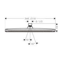 Верхний душ Hansgrohe Raindance Alive Q 214x343 мм 1 режим черный матовый 24530670