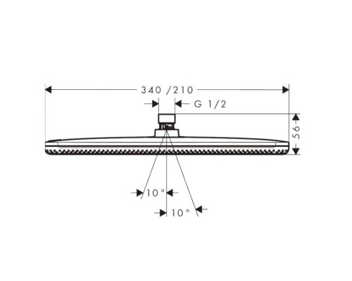 Верхний душ Hansgrohe Raindance Alive Q 214x343 мм 1 режим черный матовый 24530670