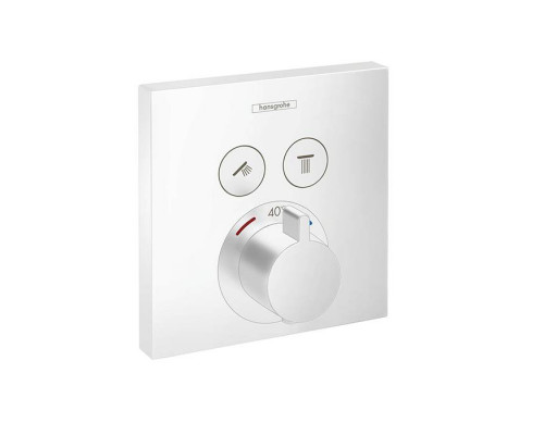 Термостат для душа Hansgrohe ShowerSelect на 2 потребителя внешняя часть белый матовый 15763700