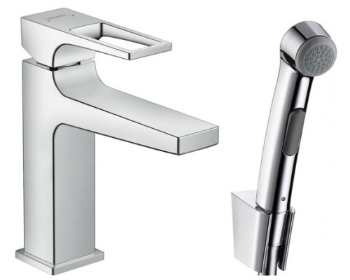 Смеситель для раковины hansgrohe Metropol 177 мм с гигиеническим душем 74522000