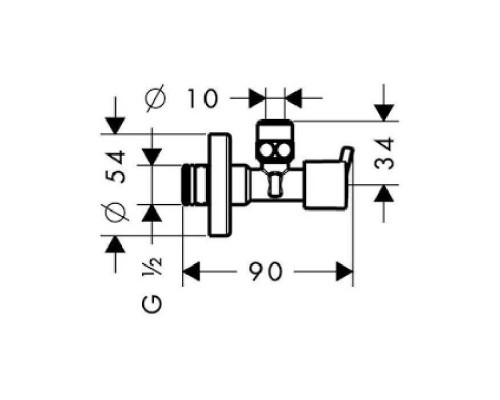 Вентиль угловой Hansgrohe Angle Valve S хром 13901000
