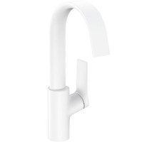 Смеситель для раковины Hansgrohe Vivenis 210 с поворотным изливом без сливного гарнитура матовый белый 75032700